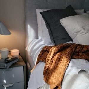 better sleep - bed-grey-nightstand