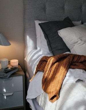 better sleep - bed-grey-nightstand