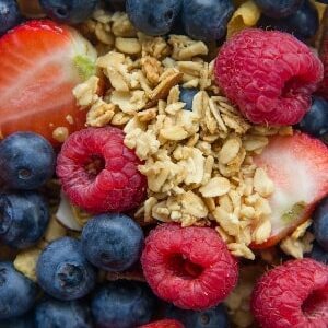 clear skin foods - berries - oats